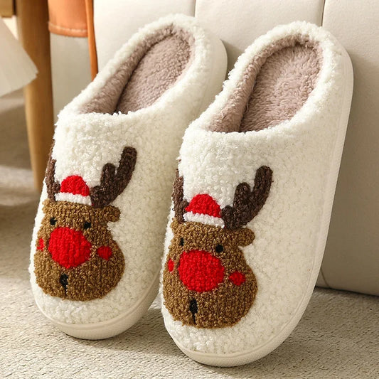 Cozy Reindeer Charm Slippers